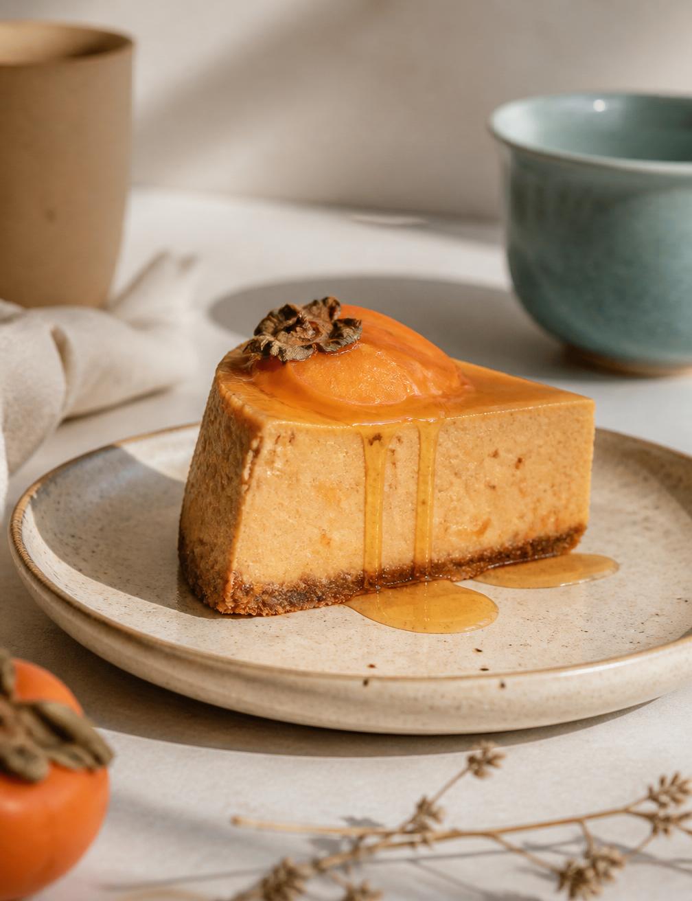 Cheesecake de khaki con miel