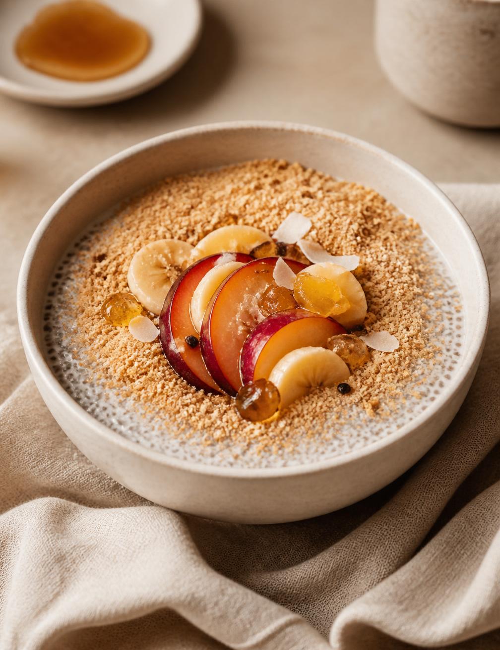 Pudín de chía con crumble de biscotti